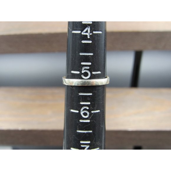 Size 5.25 Sterling Silver Tarnished Thin Blue Inlay Band Ring Vintage Statement - Picture 5 of 7